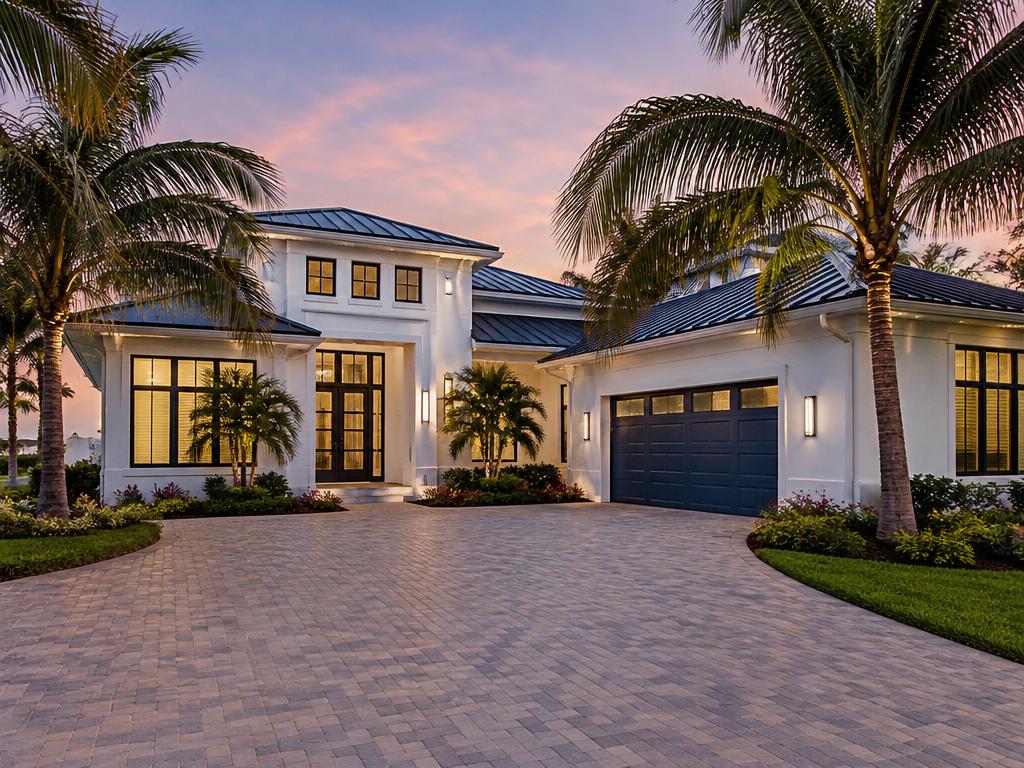 Renovated modern Florida home exterior